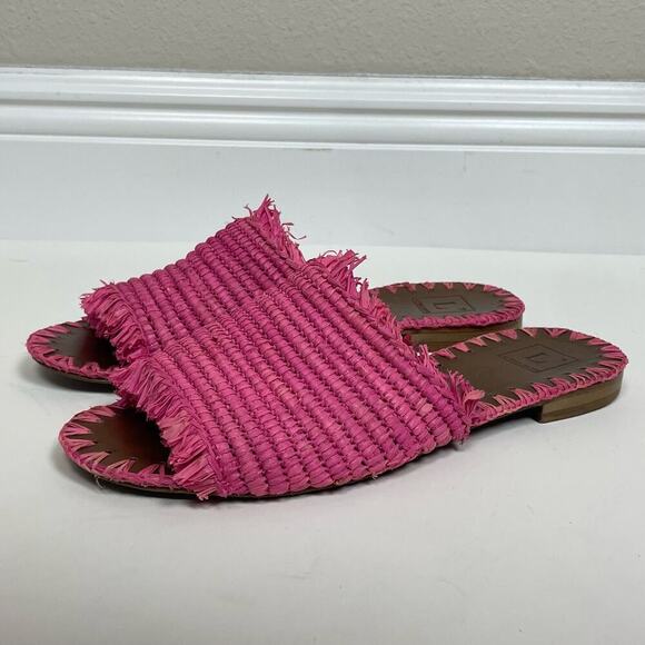 L. Autre Chose Pink Straw Slides Size 8.5 - Picture 6 of 6
